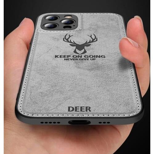 Shockproof Cover for iPhone 11 12 Pro Max Mini 7 8 6 6s Plus Silicone Fabric Deer Cloth Case For For iPhone XS Max X XR SE2 case