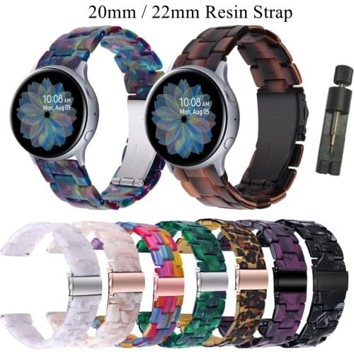 20mm 22mm Resin Strap for Samsung Galaxy Watch 3 41 45mm Gear S3 Active 2 WatchBand for Amazfit Bip Huawei Watch gt gt2 pro 46mm