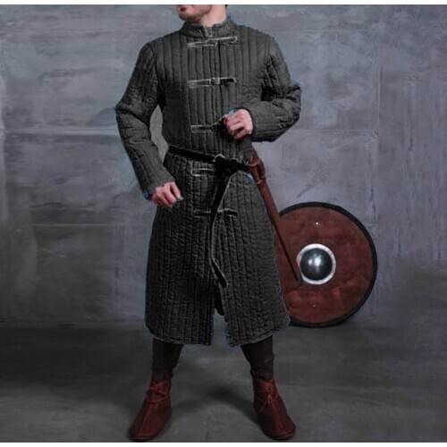 Medieval Warriror Knights Larp Costume Gambeson Doublet Mens Armor Coat Cosplay Jacket Battle Aketon Outfit For Adult 4XL 5XL