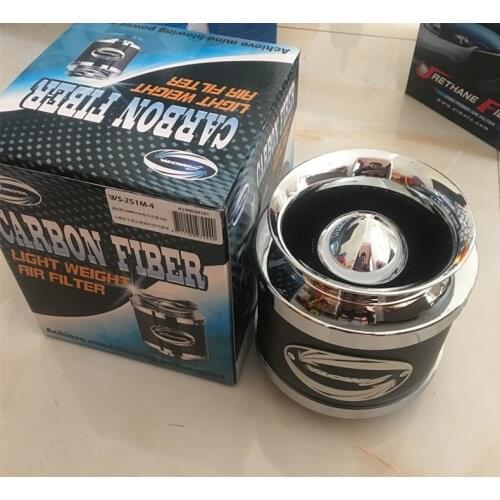 High-flow top quality carbon fiber universal car Cold Air Intake pod Filter Cleaner with 63/76mm neck, 155mm height