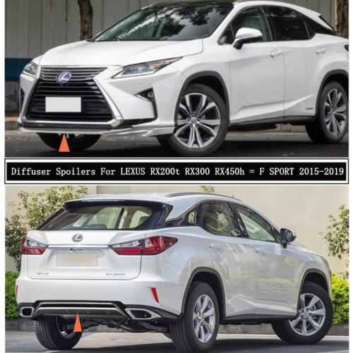 Front & Rear Bumper Diffuser Lip Spoilers For LEXUS RX200t RX300 RX450h = F SPORT 2015-2019 High Quality ABS Auto Accessories