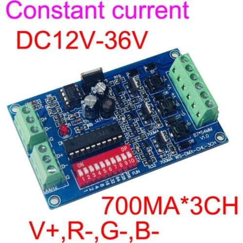 WS-DMX-CHL-3CH(HV)350/700MA DMX512 decoder Constant Current DC12V-36V 3CH RGB led controller dimmer For led floodlight led lamp