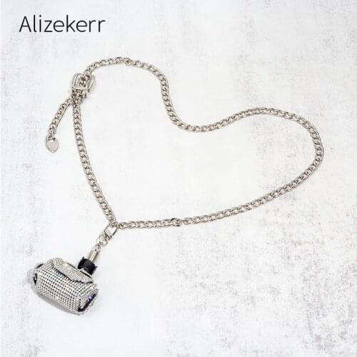 Metal Chain Mini Diamond Waist bag Women 2021 New Trendy Designer Chic Small Rhinestone Crossbody Bag Female Personality Purse