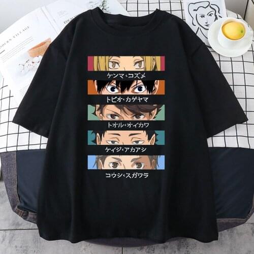Cartoon Haikyuu Printing Womens T-Shirts Fashion Comfortable Clothing Short Sleeve Loose Tshirts Casual Breathable Mens T-Shirt