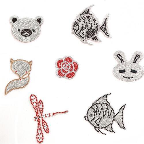 ZOTOONE Strass Crystals Rhinestones Applique Iron on Clear Hotfix Rhinestone Stickers Stones for Clothes Animals Decoration G
