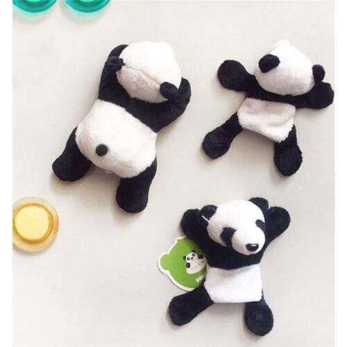 1Pcs 3D Plush Panda Doll Climbing On The Refrigerator Magnetic Sticker Decor Decal Gift Souvenir Home Kitchen Decor Accessories
