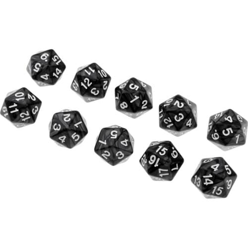 10Pcs D20 20-Sided Dice 22mm Die Toy for Party Fun Game
