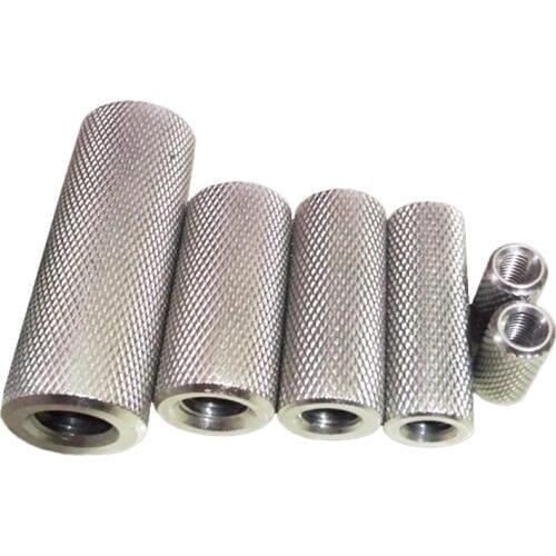 10PCS 304 Stainless Steel Long Cylindrical Knurled Hand Tighten Coupling Nut Connecting Nut Adjustment Nuts M4 M5 M6 M8 M10 M12