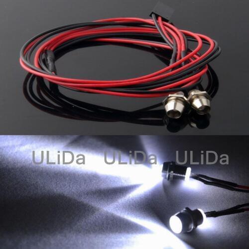 2Leds 5mm LED Light Super White Headlight for RC Car Truck Tank HSP Tamiya D3