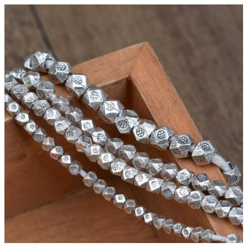 5pcs Handmade Thai Silver Small Beads Pure Silver Jewelry Beads Small Tassel Beads Real Silver Jewelry Spacers