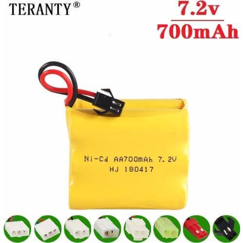 X Model ) 7.2v 700mah NiCD Battery For Rc toys Cars Tanks Robots Boats Guns 700mah 7.2v Rechargeable Battery AA Battery 1pcs