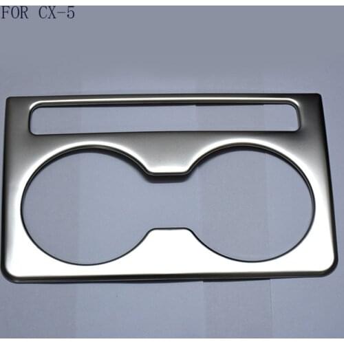 FIT For Mazda CX-5 CX5 2017 2018 KF Car Chrome Rear Seat Drink Cup Holder Cover Sticker Bezel Surround Frame Matte Brushed