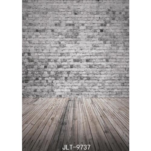 White Brick Wall Wooden Floor Photographic Backgrounds Customized Accessories Birthday Party Photography Backdrops Vinyl 3D