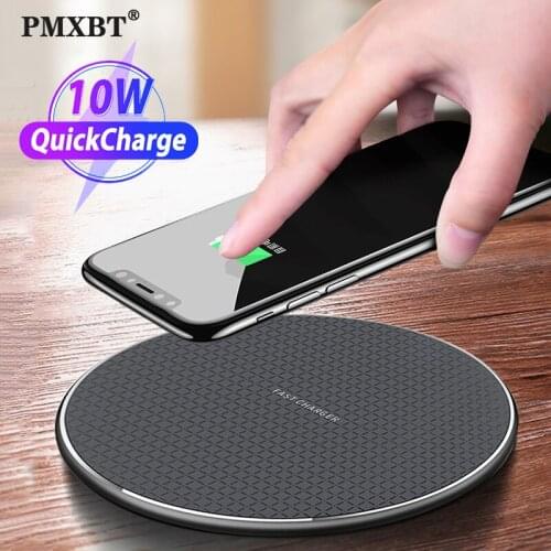 10W Qi Wireless Charger For iPhone 12 11 Pro XS Max Mini X XR 8 Induction Fast Wireless Charging Pad For Samsung S8 S9 S10 Note