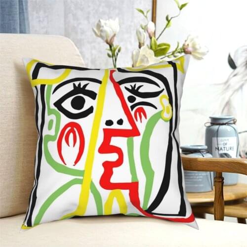 Pablo Picasso Straw Hat 1962 Artwork Pillowcase Printing Polyester Cushion Cover Decor Throw Pillow Case Cover Home 45*45cm
