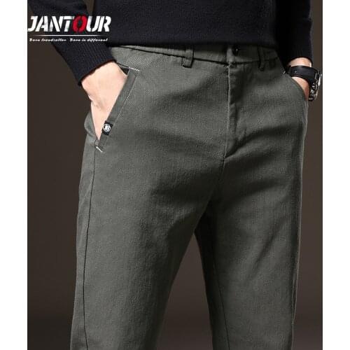 Brand Ropa Hombre Men‘s Suit Pants Spring Summer Male Dress Pants Business Elastic Wrinkle Resistant Straight Trousers Male