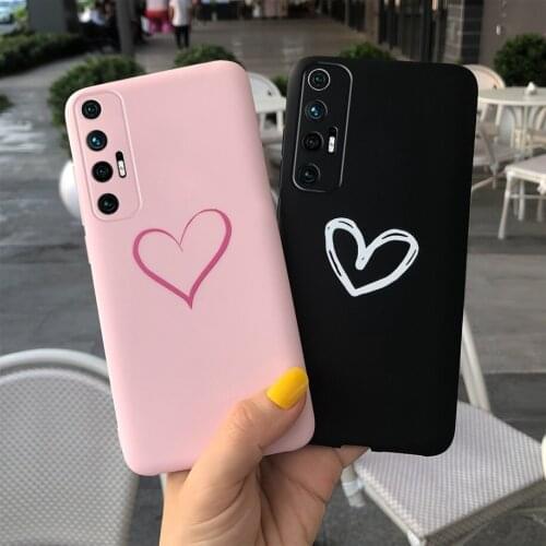 For Xiaomi Mi 10T Pro 5G Case Couple Heart Cute Phone Cases Back Protect Soft Cover For Xiaomi Mi 10 Pro Mi10T Lite 10S 5G Coque