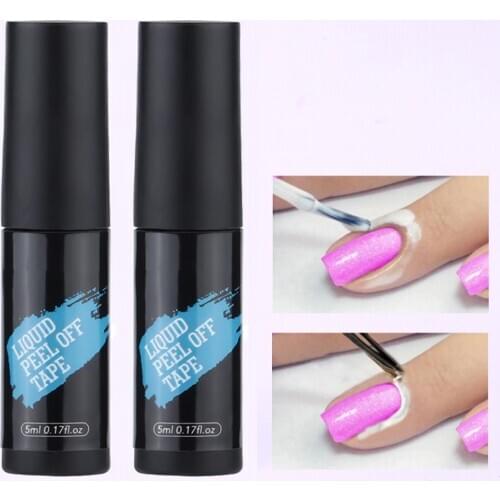 Hot 5ml Peel Off Liquid Tape Odor-free Nail Edge Skin Care Cold-resistant Nail Art Gel Varnish Tool DIY Nail Art Accessories #E