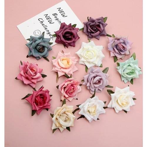 30pcs Flower Head and Artificial Flower DIY Valentines Day Rose Wedding Wall Craft Silk Flower Decoration