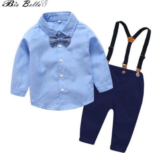 Baby Kids Spring Autumn Boy Clothes Sets Tops+Pants 2Pcs Outfits Gentleman Terno Infantil Meninos Long Sleeve Cotton Boy Costume
