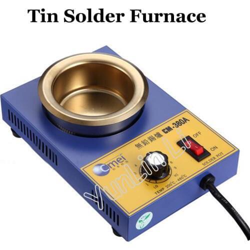 Round Lead-free Tin Solder Furnace 80mm Hand Tin Oven Stainless Steel Tin Soldering Melting Machine CM-380A