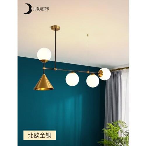 All copper Nordic lamps light luxury style restaurant chandelier modern minimalist creative bar magic bean lighting