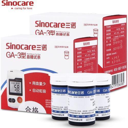 Medical Diabetes Glucometer Microtech (100/200pcs for GA-3) Sinocare Blood Glucose Test Strips Lancets Needles