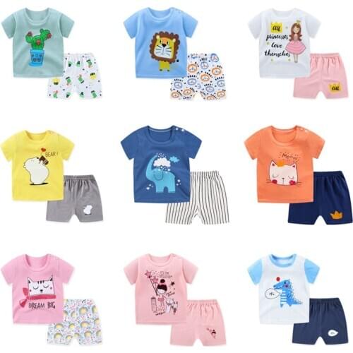 Fashion Toddler Kids Clothing Sets 2021 Summer Baby Girls Clothes Short Sleeve T-shirt+Shorts Boys Tracksuit Children Outfits