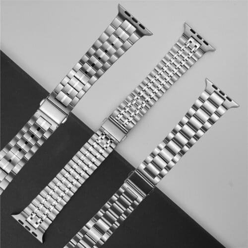 Upgrade adapter strap for apple watch se 44mm 40mm band series 6 5 4 3 42mm 38mm for iwatch Stainless Steel Business bracelet