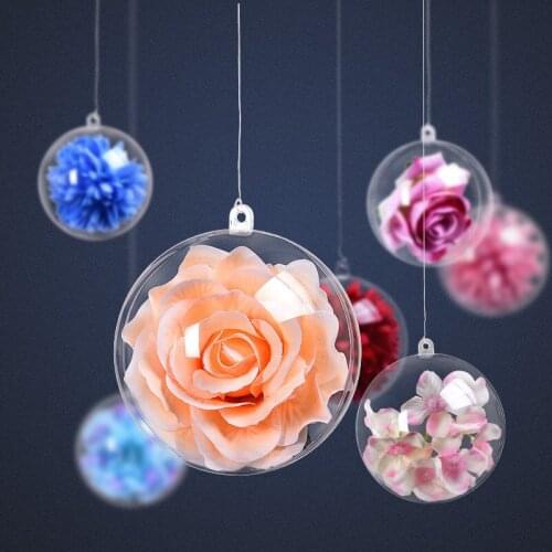 Mall Window Holiday 4-20cm Transparent Plastic Christmas Ball Home Hanging Ball Pendant Decoration Farmhouse Christmas Decor