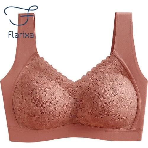 Flarixa Sexy Lace Womens Push Up Bra Without Bones Active Bralette Invisible Seamless Latex Underwear Backless Vest Sports Bras