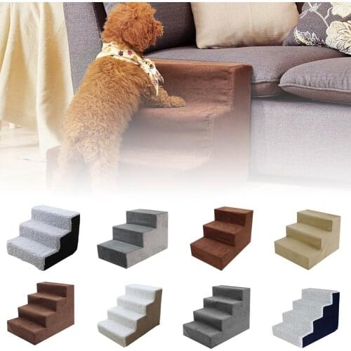 Hot Dog House Dog Stairs Pet 3/4 Steps Stairs for Small Dog Cat Pet Ramp Ladder Anti-slip Removable Dogs Bed Stairs Pet Supplies