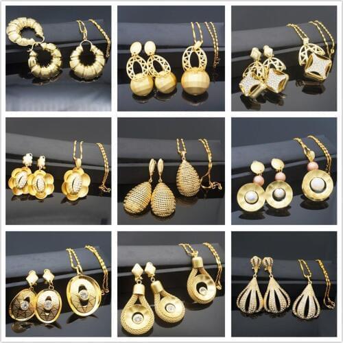 Jewelry Sets For Women Necklace Earrings Pendant Big Round Jewelry Sets For Wedding Jewelry Gifts