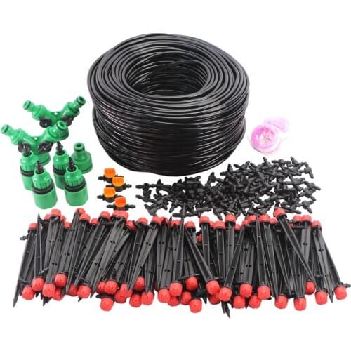 1/4" Hose Drip Irrigation System 360 Degree Adjustable 8 Hole Sprinkler Kit Garden Watering Inserting Ground Micro Flow Dripper