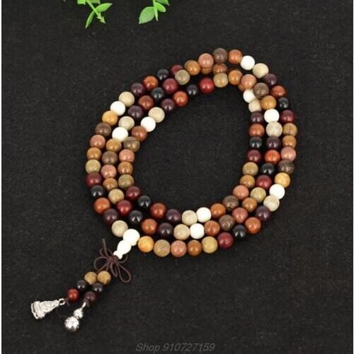 Tibetan 108pcs 8mm Rosewood Prayer Beads Mala Buddhist Bracelet Necklace N25 20 Dropshipping