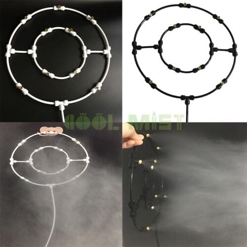 H231 Food grade tubing double mist fan ring misting system indoor and outdoor cooler 36cm ID 52cm OD with 9pcs seats and filters