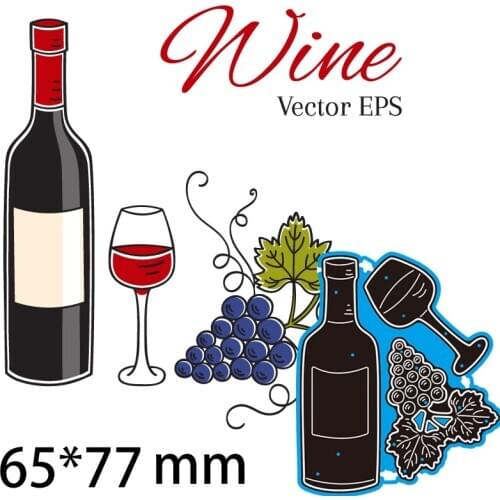 65*77mm WINE Metal cutting Dies Craft Embossing Scrapbooking paper craft Greeting Card