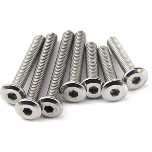 5pcs M8 Stainless steel Inner Hex screws big flat round head machine hex screw equipment furniture bicycle bolts 10-30mm length