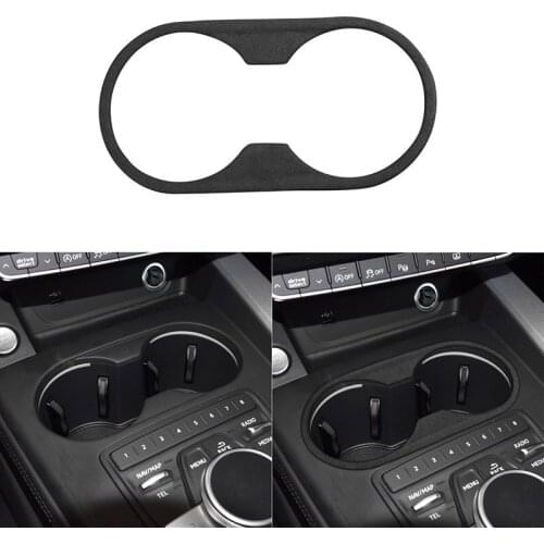Suede Central Control Water Cup Panel Decoration Frame Sticker for Audi A4L 2017 2018 2019 2020 2021 Car Interior Styling