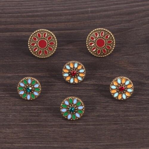 Elegant 3 Pairs/Set Womens Studs Earrings Girls Round Flower Jewelry Gift