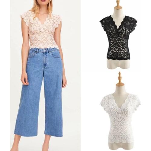 Sexy top women tank lace v-neck ropa mujer laciness top party and club fashion lace sexy top mujer