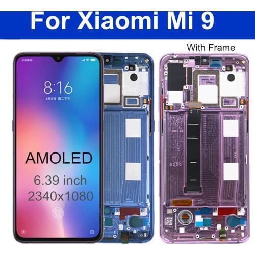 6.39“ For Xiaomi Mi 9 Mi9 LCD Display AMOLED LCD for xiaomi 9 LCD Display Touch Screen Digitizer Assembly with frame