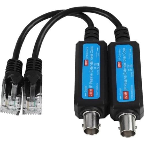 1 Pairs IP Camera Ethernet Twisted Passive Extender Transmitter Coaxial Cables for IP Security Camera NVR Accessories