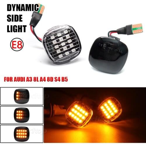 2Pcs Dynamic Turn Signal Side Marker Lmap LED Car Light For Audi A3 8L A4 8D A4 S4 B5 A8 D2 1994 1995 1996 1997 1998 1999 2000
