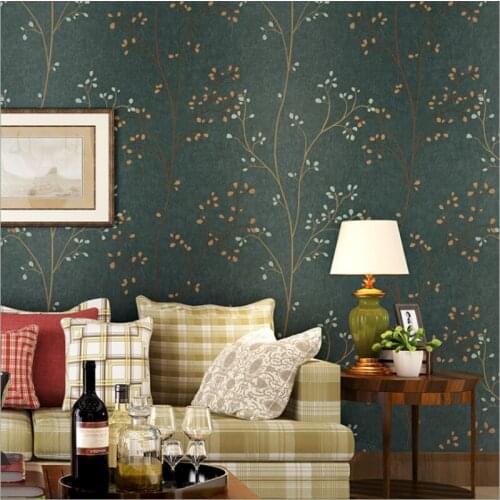 Pattern Wallpaper 3D Nonwoven American Countryside Rural Branch Rattan Bedroom Living Room Sofa Background Wall Sticker 3D Mural