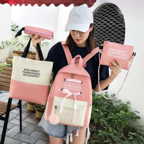 4 set pie Backpacks New Cute School Bags For Teenager Girl Women Backpack Casual Primary Fashion Student School Backpack