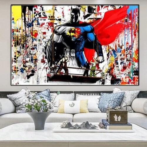 Marvel Avengers Boy Graffiti Art Canvas Figure Painting Superhero Posters Prints Wall Art Print Home Decorationation Kid Gifts