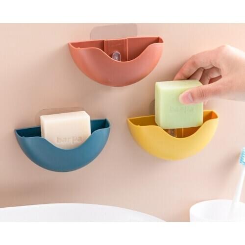 High Quality Seamless Wall-Mounted Soap Holder Drainage Storage Finishing Racks Strong Seamless Stickers Hole-Free Soap Box