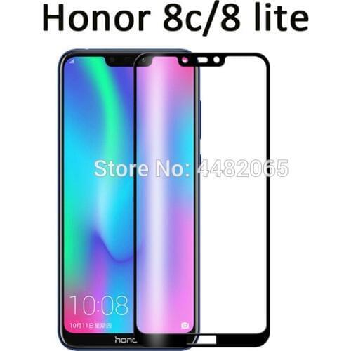 Protective Glass honor 8c 8 lite screen protector on the for huawei 8lite Case c8 c light tempered glas honer hono huawey Cover