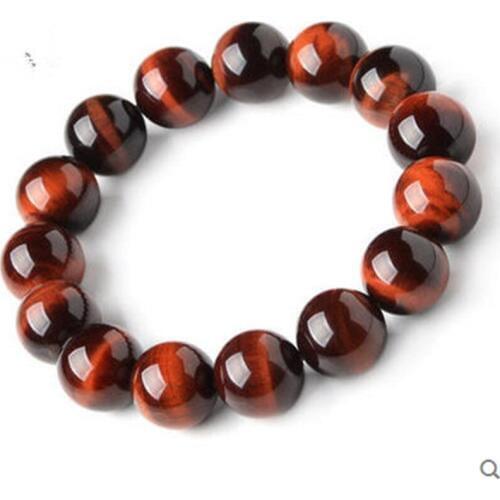 2018 Newly Natural Red Tigers Eye Genuine Stone Bracelet Round Beads Stone Crystal Bracelet 16mm AAAA Fashion Women Bracelet